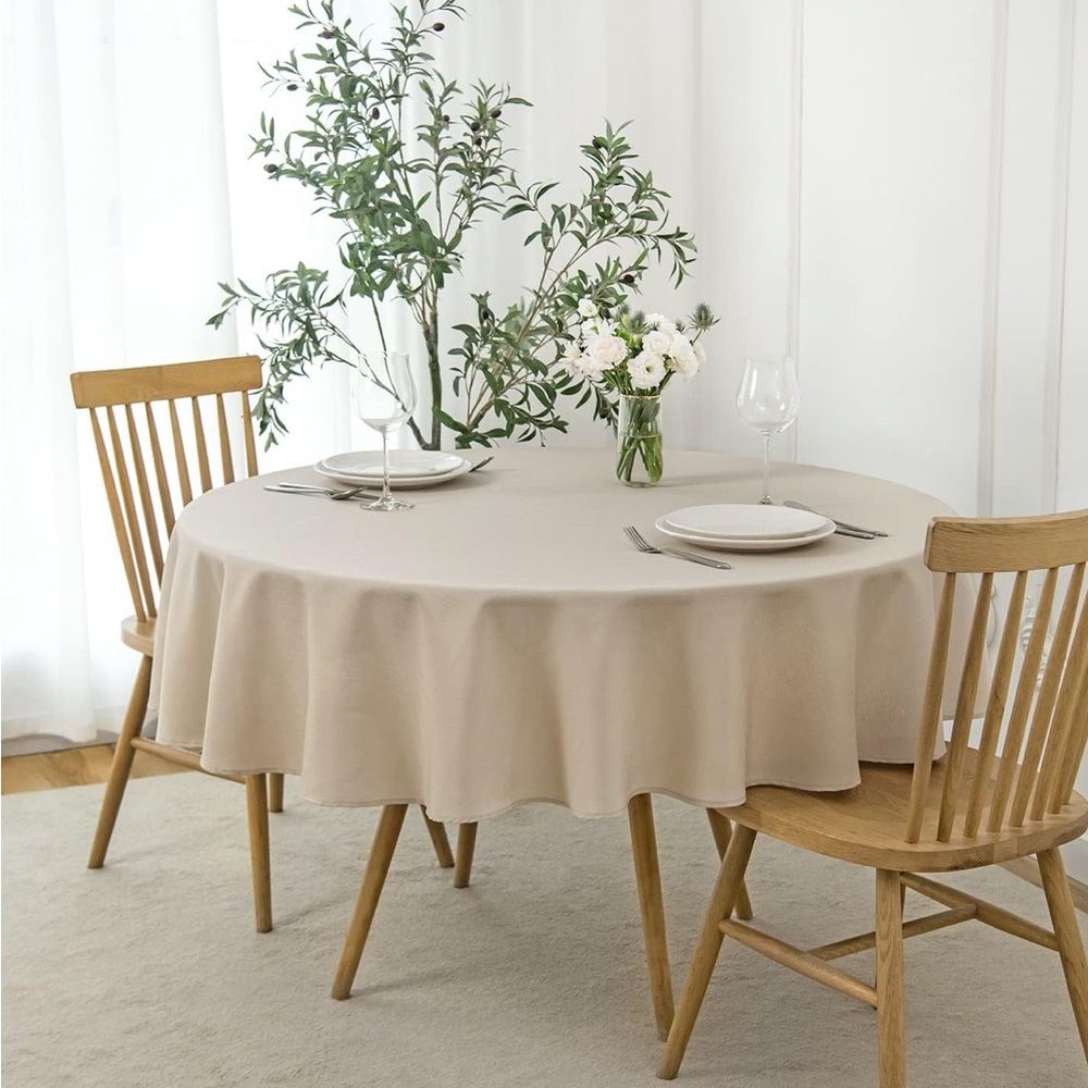 Elegant Tan Tablecloth for Home Dining
